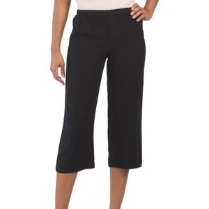 Petite Silk Georgette Crepe System Straight Crop Pants